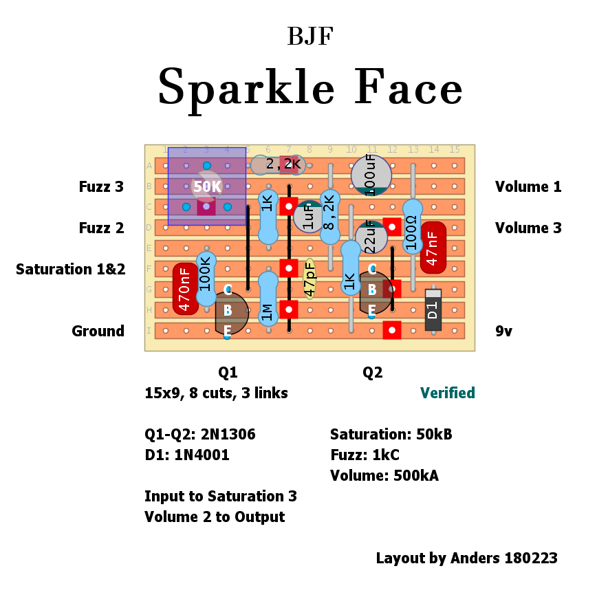 Booster, OD, Fuzz, Distortion - BJF Sparkle Face - Verified